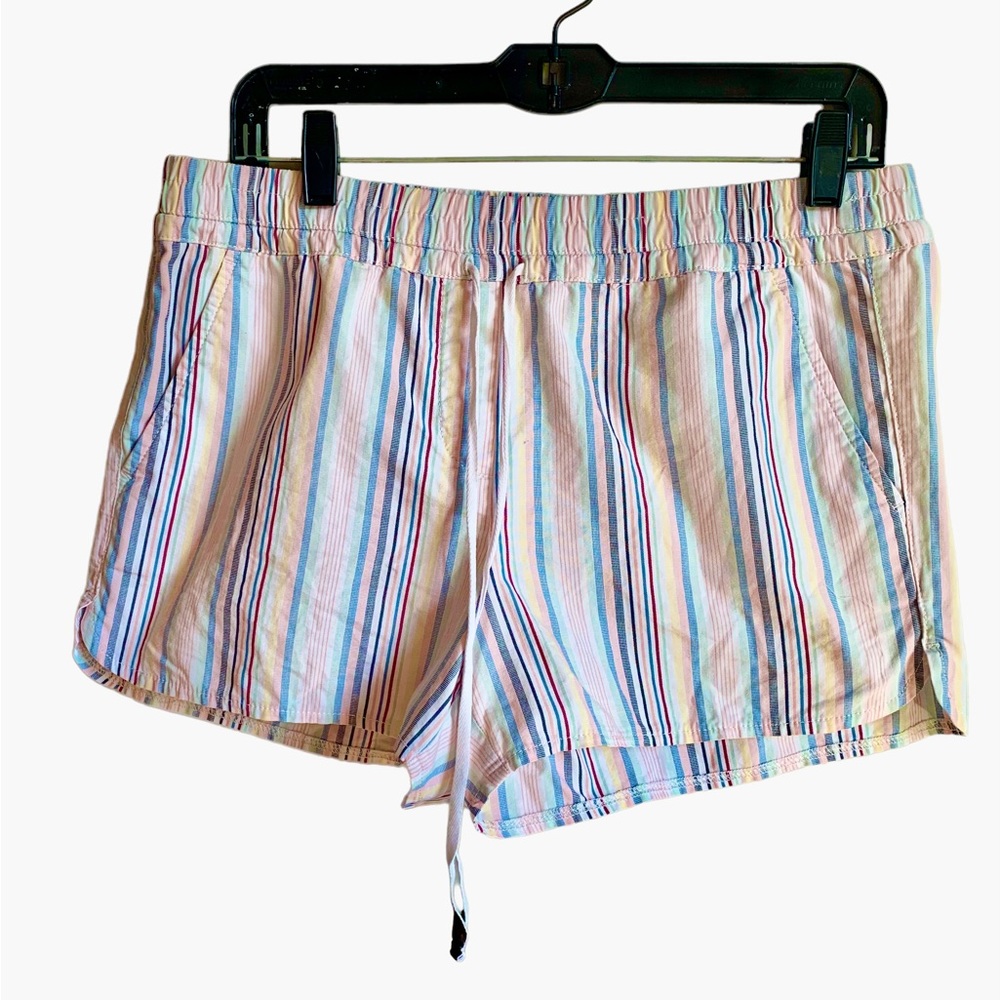 Loft Colored Striped Drawstring Running Shorts - image 1